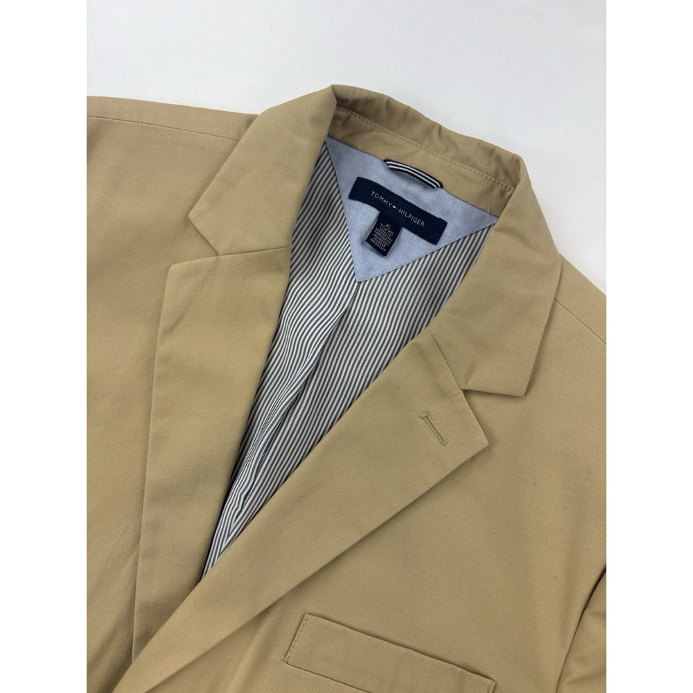 Tommy Hilfiger Tan Cotton 2 Button Blazer Jacket Size XL Mens